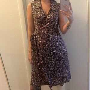 Vintage rare silk DVF sleeveless Wrap Dress Size 2